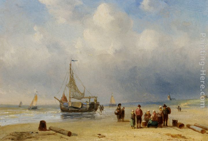 Bringing in the catch painting - Charles Henri Joseph Leickert Bringing in the catch art painting